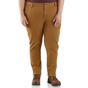 Carhartt WOMEN'S DOUBLE-KNEE PANTS RELAXED FIT RUGGED FLEX TWILL SIZE 18 NEW